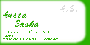 anita saska business card